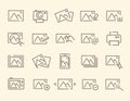 Simple set of outline photo related line icons