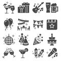 Simple Set of Party Related Vector Gray Icons Royalty Free Stock Photo