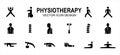 Simple Set of physiotherapy and chiropractic Related Vector icon user interface graphic design. Contains such Icons as stretching