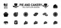 Simple Set of pie and cakery Related Vector icon user interface graphic design. Contains such Icons as pie, sliced cake, pudding, Royalty Free Stock Photo