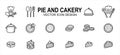 Simple Set of pie and cakery Related Vector icon user interface graphic design. Contains such Icons as pie, sliced cake, pudding,