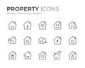 Property Line Icons Set