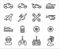 Simple Set of remote control toy Related Vector icon graphic design. Contains such Icons as remote controller, car, drone, game,