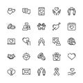 Simple set romance vector linear icons.Isolated collection of love for websites and mobile telephones icon on white