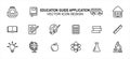 Simple Set of school education Vector icon user interface graphic design. Contains such Icons as backpack, book mark, school bus,