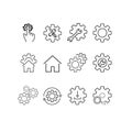 Simple Set of Setup and Settings Related Vector Line Icons. Contains such Icons as Installation Wizard, Download