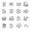 Simple set of shop modern thin line icons.