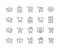 Line Shopping Cart Icons Royalty Free Stock Photo