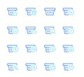 Simple Set of Shopping Cart Related Vector Line Icons. Contains such Icons as Express Checkout, Mobile Shop. Collection Royalty Free Stock Photo