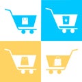 Simple set of shopping cart, trolley vector icons. Contains such icons as mobile shop, web site, and ui. Cart flat collection of w Royalty Free Stock Photo