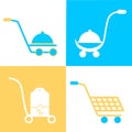 Simple set of shopping cart, trolley vector icons. Contains such icons as mobile shop, web site, and ui. Cart flat collection of w Royalty Free Stock Photo