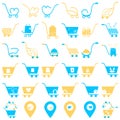 Simple set of shopping cart, trolley vector icons. Contains such icons as mobile shop, web site, and ui. Cart flat collection of w Royalty Free Stock Photo