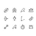 Simple set sport and active lifestyle illustration line icon. Contains such icon american football, rugby, baseball