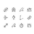 Simple set sport and active lifestyle vector line icon. Contains such icon american football, rugby, baseball, cricket