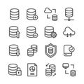 Simple set of storage cloud computing related vector line Icons. Editable stroke Royalty Free Stock Photo