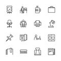 Simple set symbols business, career and teamwork. Contains such icon business office, water cooler, workplace, boss cup Royalty Free Stock Photo