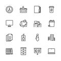 Simple set symbols business office and work place. Contains such icon time and hours, business folders and paper Royalty Free Stock Photo