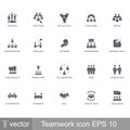 Simple set of team work related vector solid icons Royalty Free Stock Photo