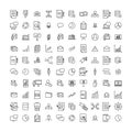 Simple set of teamwork related outline icons. Royalty Free Stock Photo