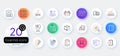 Simple set of Technical info, Entrance and Cardboard box line icons. For web application. Vector