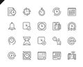 Simple Set of Time Related Vector Line Icons. Linear Pictogram Pack. Editable Stroke. Royalty Free Stock Photo