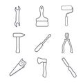 Simple set of tools related vector icons for your design. Royalty Free Stock Photo