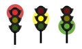 Simple set - traffic light illustration.Flat traffic light with color and light highlighting. Semaphore sign and symbol Royalty Free Stock Photo