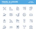 Flat line icons design-Travel and Leisure Royalty Free Stock Photo