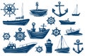 Simple Set Travel by Sea Related Vector Line Icons. Contains such Icons as Port, Cruise Liner Royalty Free Stock Photo