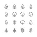 Tree Line Icons Vector Illustration , ecology, nature, garden