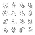 Simple set of user related outline icons.