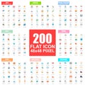 Simple set of vector flat icons. Royalty Free Stock Photo