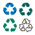 Eco-friendly renewable recycling icon set of 4