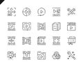 Simple Set Video Editing Line Icons for Website