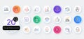 Simple set of Vip table, Foreman and Builder warning line icons. For web application. Vector