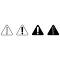 Simple Set of Warnings Related Vector Icons. Contains such signs as Alert, Exclamation illustration sign collection. Warning symb