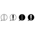 Simple Set of Warnings Related Vector Icons. Contains such signs as Alert, Exclamation illustration sign collection.  Warning symb Royalty Free Stock Photo