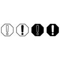 Simple Set of Warnings Related Vector Icons. Contains such signs as Alert, Exclamation illustration sign collection.  Warning symb Royalty Free Stock Photo