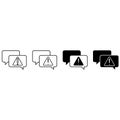 Simple Set of Warnings Related Vector Icons. Contains such signs as Alert, Exclamation illustration sign collection.  Warning symb Royalty Free Stock Photo