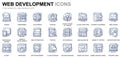 Simple Set Web Disign and Development Line Icons for Website and Mobile Apps. Contains such Icons as Coding Royalty Free Stock Photo