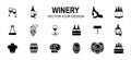 Simple Set of winery drink Related Vector icon user interface graphic design. Contains such Icons as wine, grape, beverage,