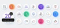 Simple set of Work home, Artificial intelligence and Inspect line icons. For web application. Vector