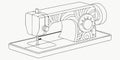 Simple Sewing Machine, Basic Craft Tool, Home Sewing Projects, vector design Generative AI Royalty Free Stock Photo