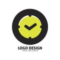 Circle time check logo design