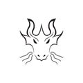 Simple shape face dragon logo design vector graphic symbol icon sign illustration creative idea Royalty Free Stock Photo