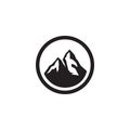 Simple shape mountain black white circle logo symbol icon vector graphic design illustration idea creative Royalty Free Stock Photo