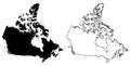 Simple only sharp corners map of Canada vector drawing. Lamber