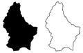 Simple only sharp corners map of Grand Duchy of Luxembourg vec