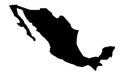 Simple only sharp corners map of Mexico vector drawing.