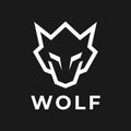 Sharp Wolf head line logo design